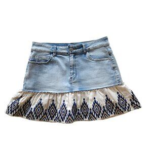 Desigual  Flounce patchwork denim mini skirt